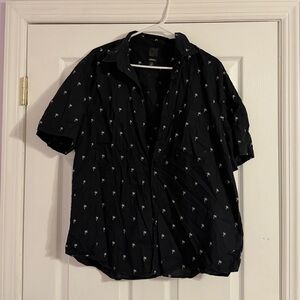 Men's Black Patterned Shirt